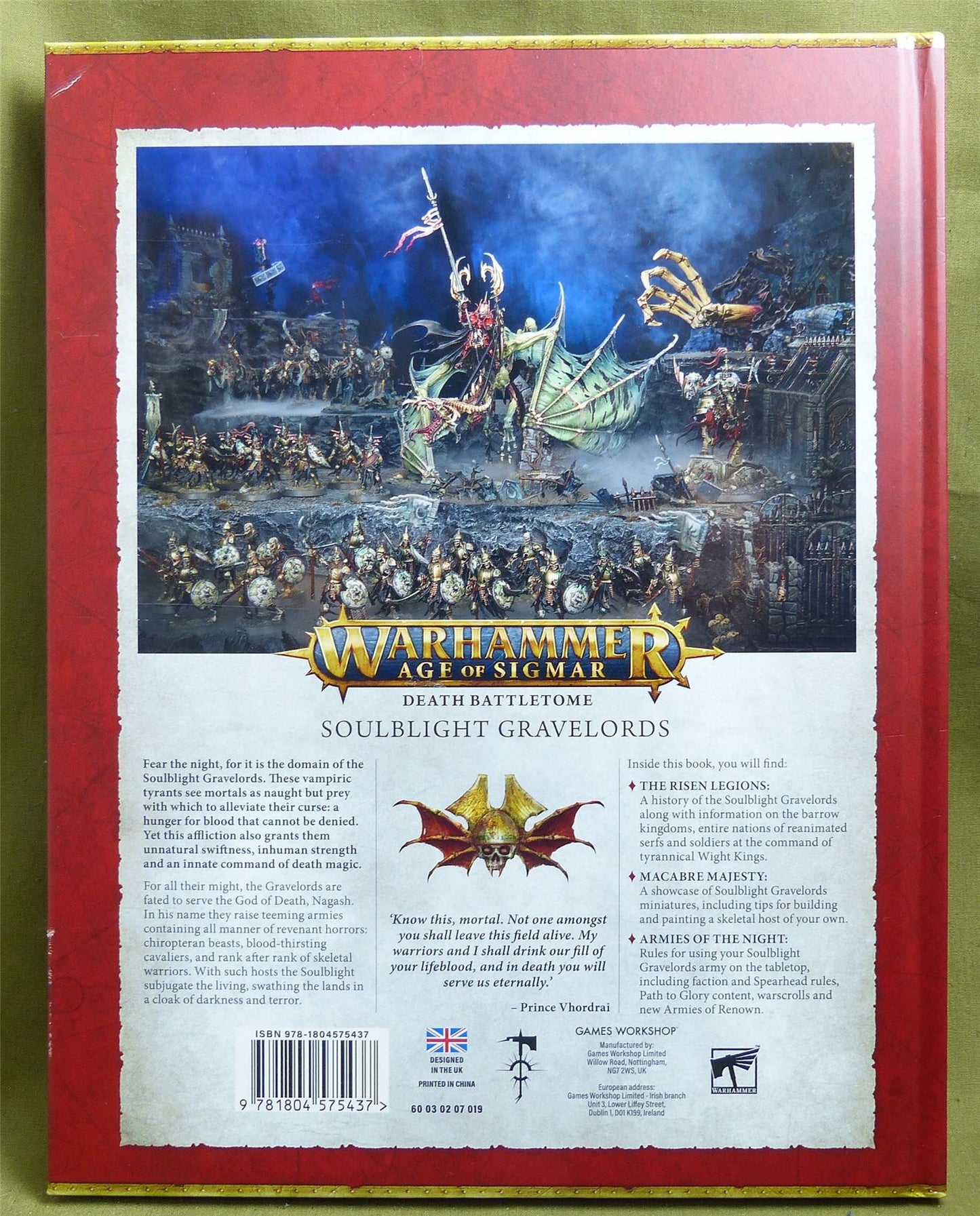Soulblight Gravelords Death Battletome Hardback - Warhammer AoS #5ZK