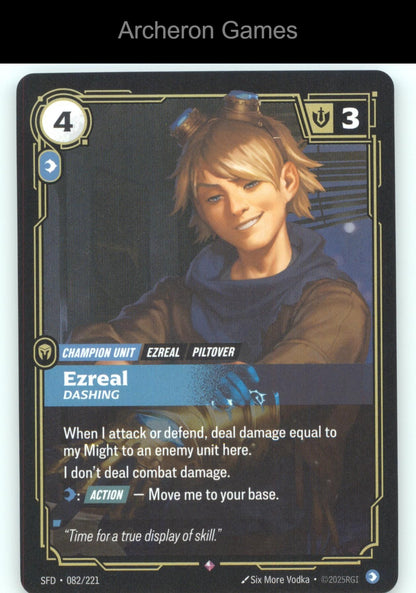 Ezreal - Dashing SFD 082/221 R  Card Spiritforged