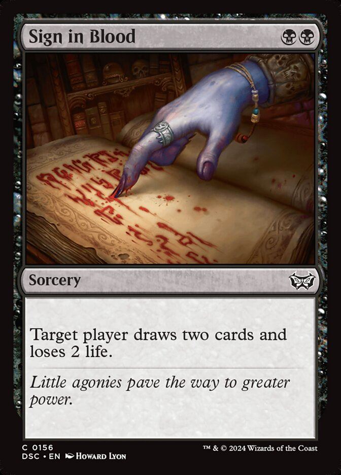 Sign in Blood - Duskmourn: House of Horror Commander dsc