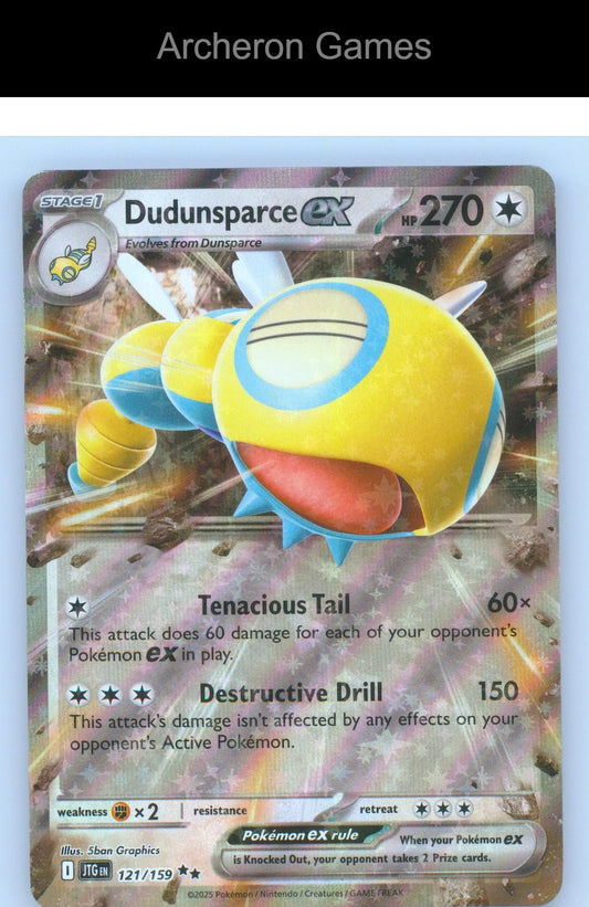 Pokemon Card Dudunsparce ex JTG 121/159 Double Rare Journey Together Holo