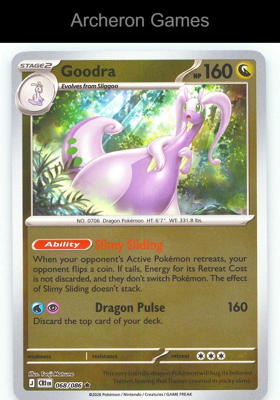 Pokemon Card Goodra ME04 068/086 R Chaos Rising Reverse Holo