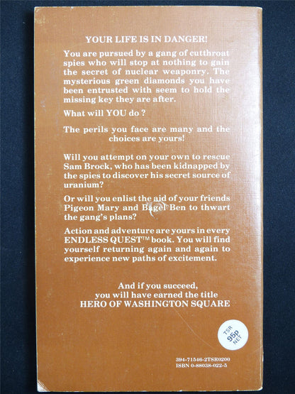 D&D Adventure Book: Hero of Washington Square Endless Quest - Vintage Novel Softback #LW