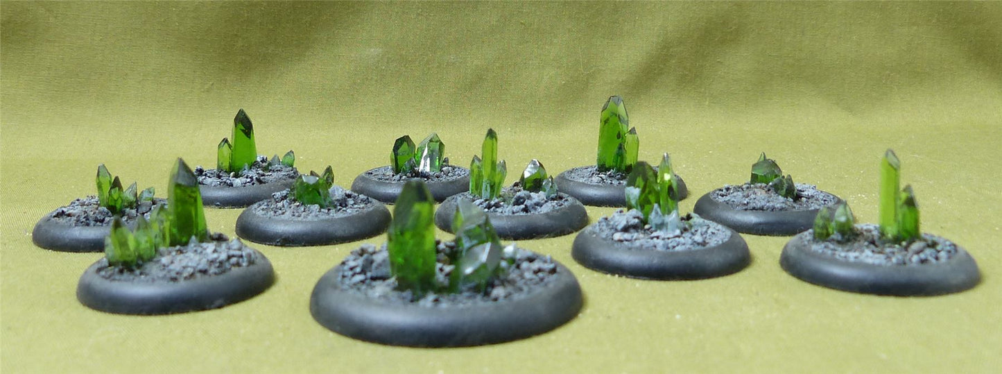 Green Crystal Objective & Terrain Markers painted - Warhammer #3RJ