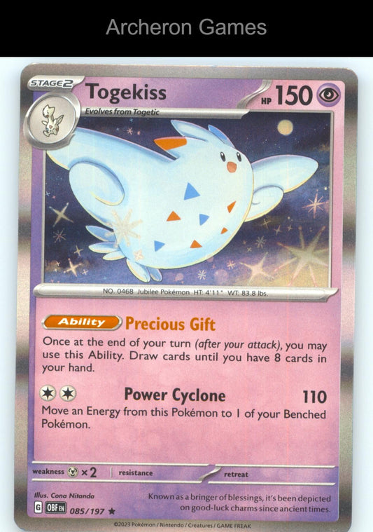 Pokemon Card Togekiss OBF 085/197 R Obsidian Flames Holo