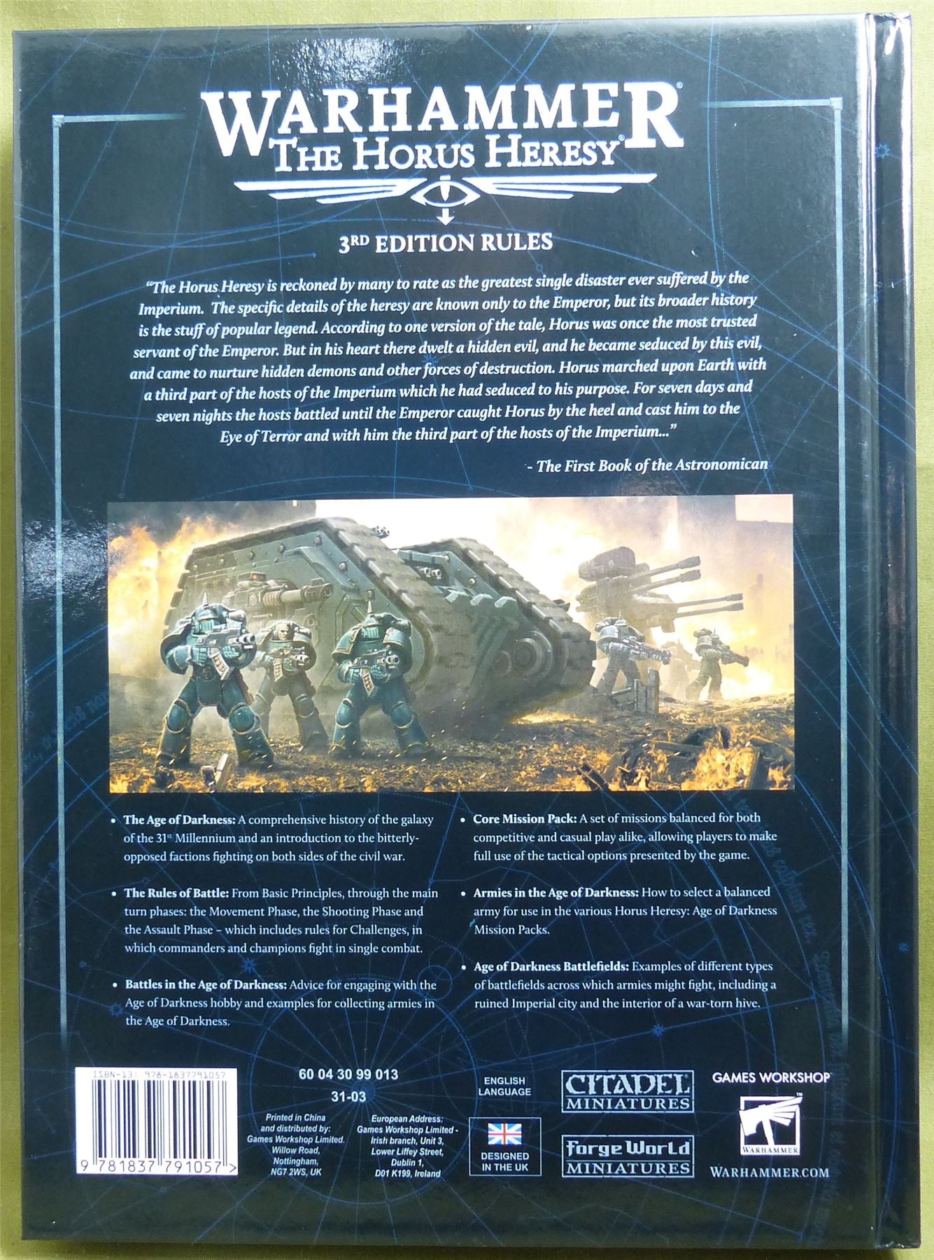 Age of Darkness Rulebook 3rd edition hardback - Warhammer Horus Heresy #1A3