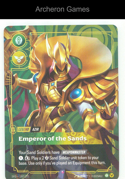 Azir - Emperor of the Sands SFD 197/221 R Spiritforged Riftbound Card Foil