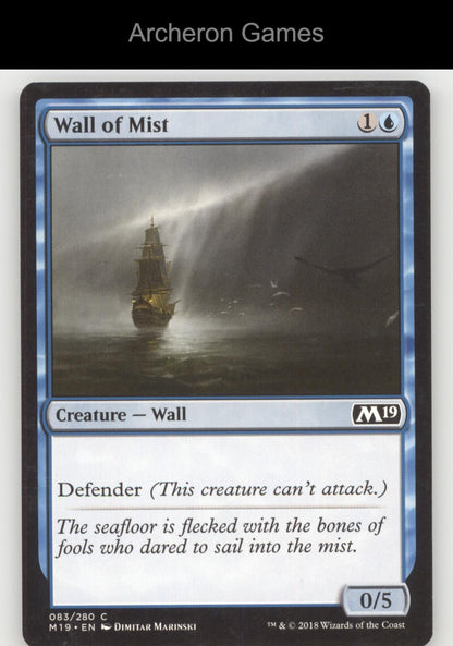 Wall of Mist 83 C MTG Card Core Set 2019