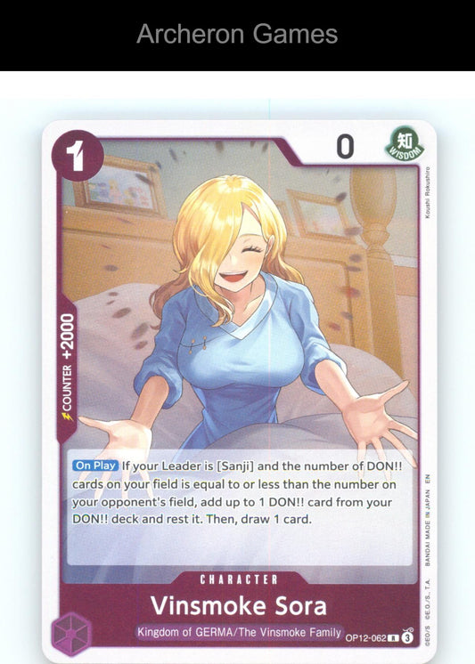 Vinsmoke Sora OP12-062 R One Piece Card NM/EX+ Foil