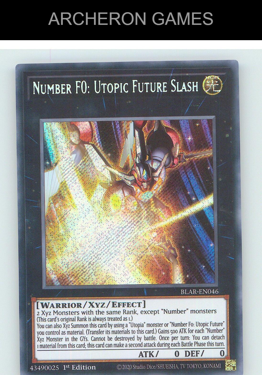 Number F0: Utopic Future Slash SEC YUGIOH Card 1st Edition