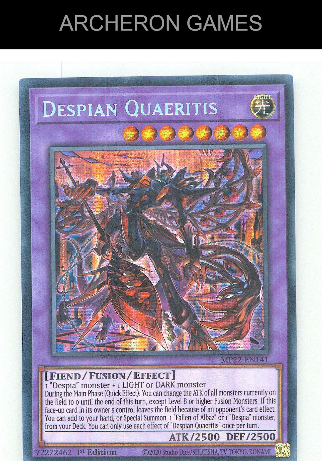 Despian Quaeritis Prismatic Secret Rare YUGIOH Card 1st Edition