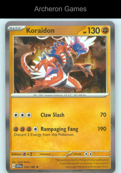 Pokemon Card Koraidon SVI 124/198 R Scarlet & Violet Holo