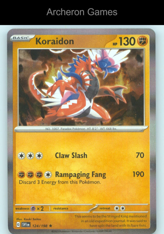 Pokemon Card Koraidon SVI 124/198 R Scarlet & Violet Holo