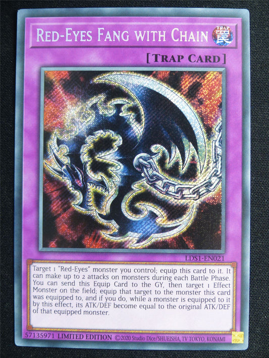 Red-Eyes Fang With Chain LDS1 Secret Rare - lim ed Yugioh Card #4SK