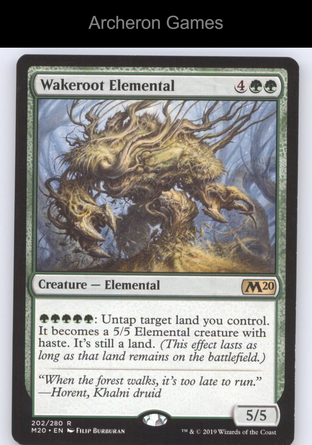 Wakeroot Elemental 202 R MTG Card Core Set 2020