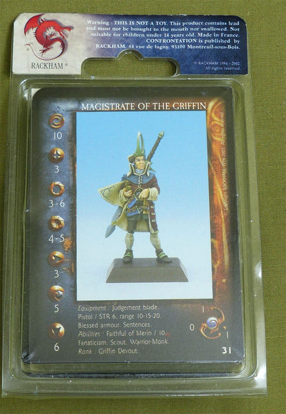 Confrontation: Magistrate of the Griffin Blister - Rackham Metal Minis OOP #25Y