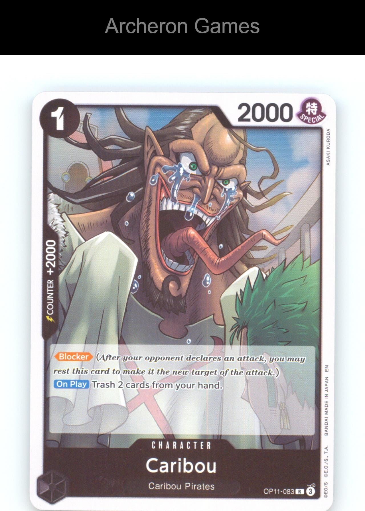 Caribou OP11-083 R One Piece Card NM/EX+ Foil