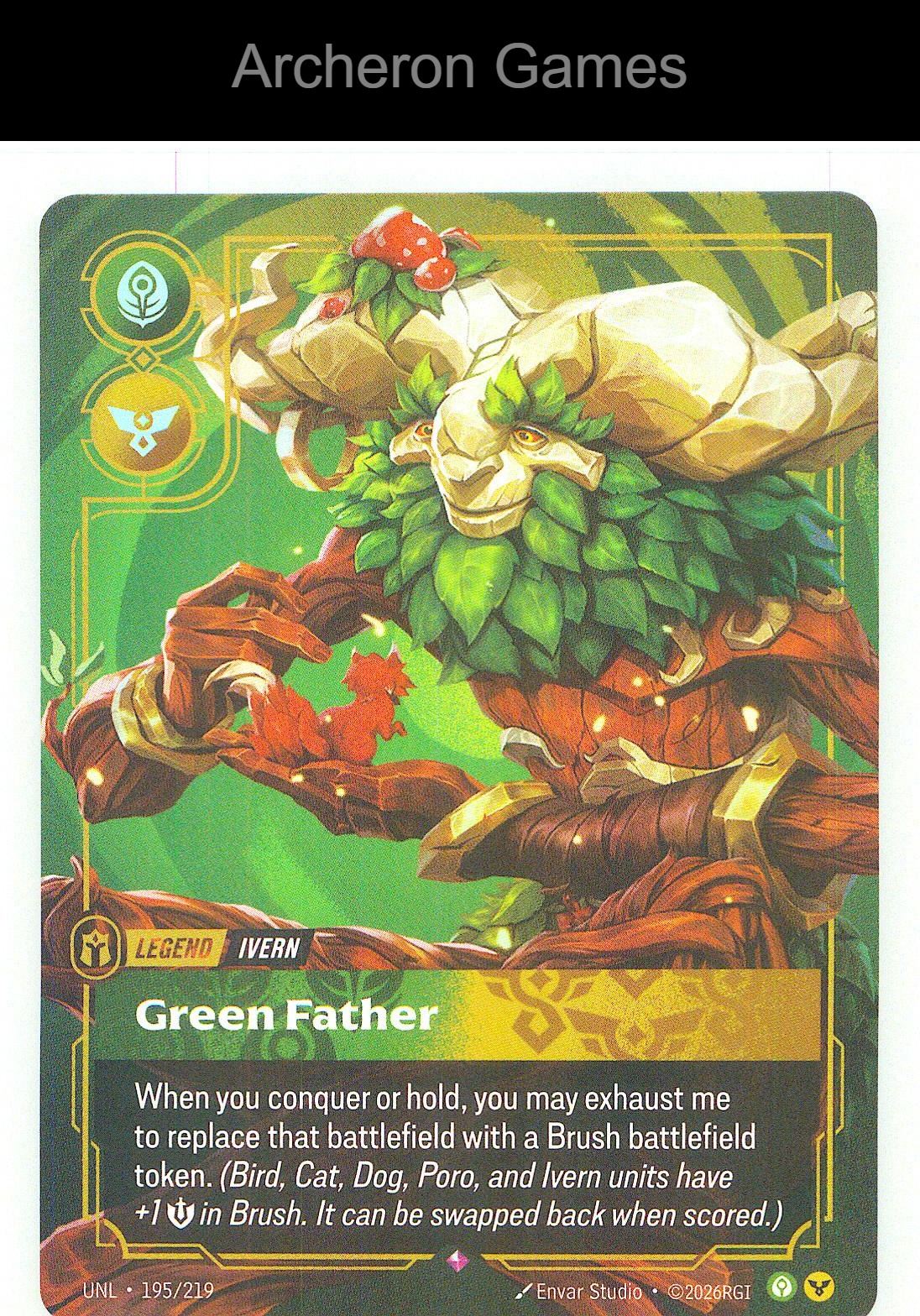 Ivern - Green Father UNL 195/219 R Unleashed Riftbound Card