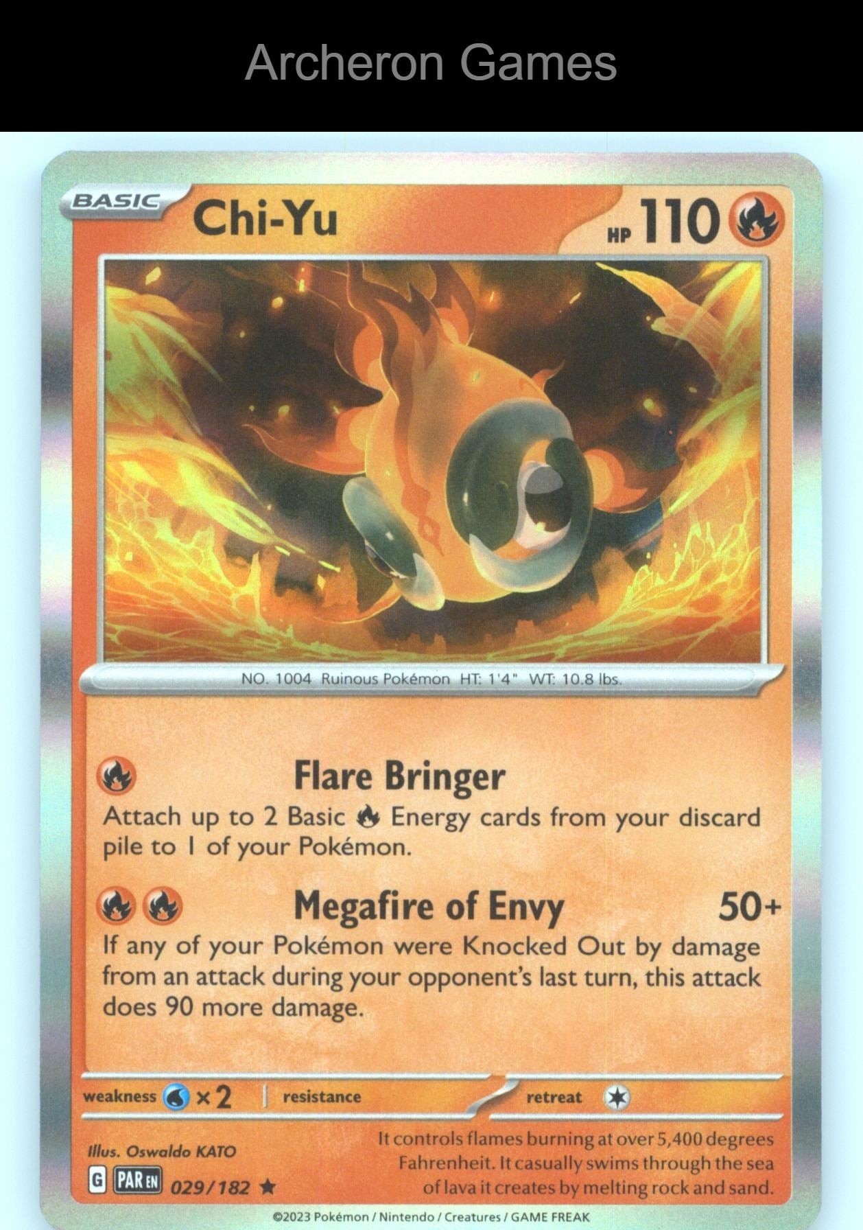 Pokemon Card Chi-Yu PAR 029/182 R Paradox Rift Holo