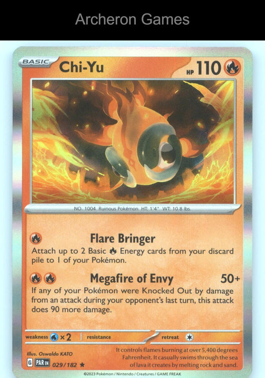 Pokemon Card Chi-Yu PAR 029/182 R Paradox Rift Holo