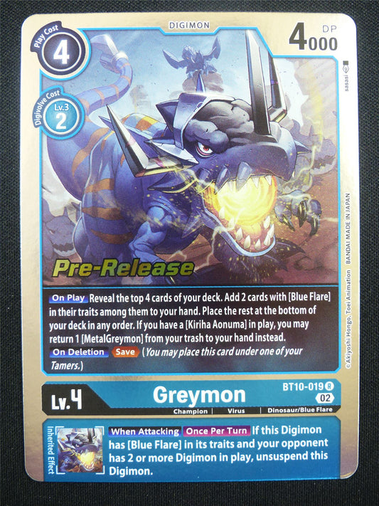 Greymon BT10-019 R Promo - Digimon Card #20S