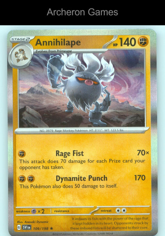 Pokemon Card Annihilape SVI 109/198 R Scarlet & Violet Holo
