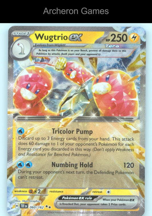Pokemon Card Wugtrio ex TEF 060/162 Double Rare Temporal Forces Holo
