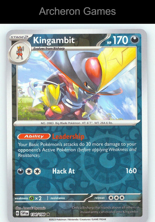 Pokemon Card Kingambit SVI 134/198 R Scarlet & Violet Reverse Holo