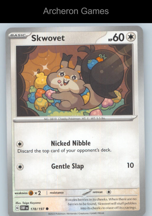 Pokemon Card Skwovet OBF 178/197 C Obsidian Flames