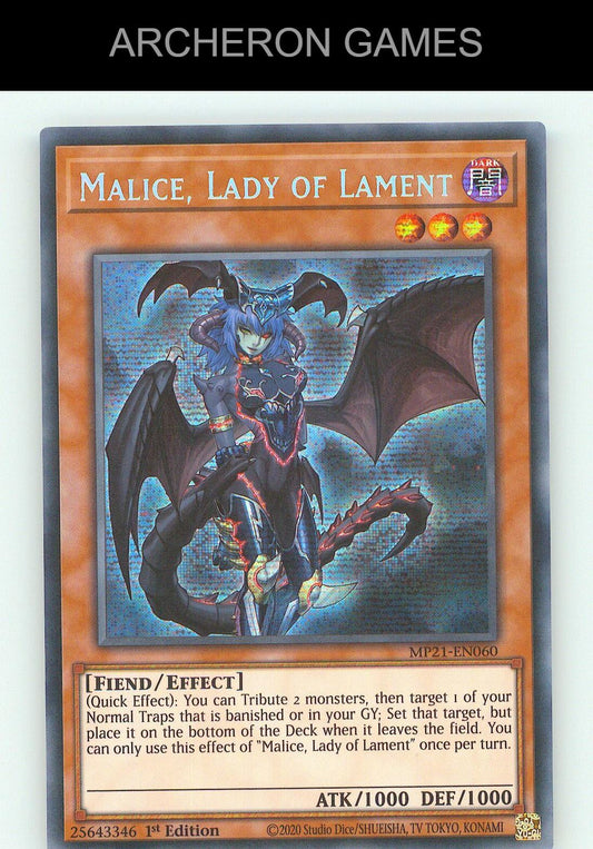 Malice, Lady of Lament SEC YUGIOH Card