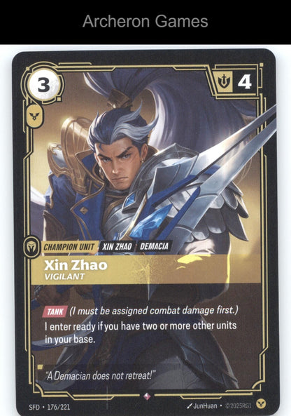 Xin Zhao - Vigilant SFD 176/221 R  Card Spiritforged