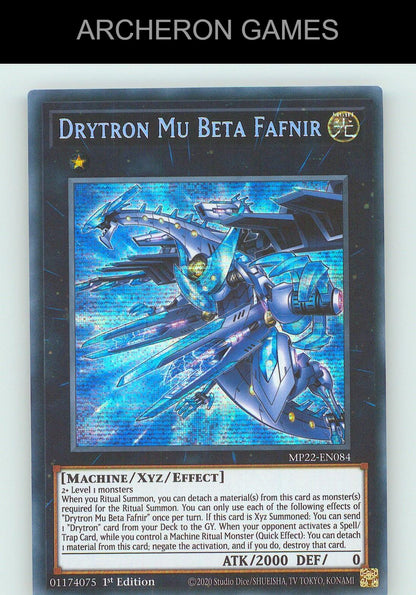 Drytron Mu Beta Fafnir SEC YUGIOH Card
