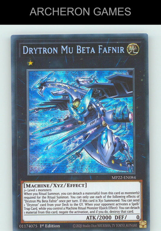 Drytron Mu Beta Fafnir SEC YUGIOH Card