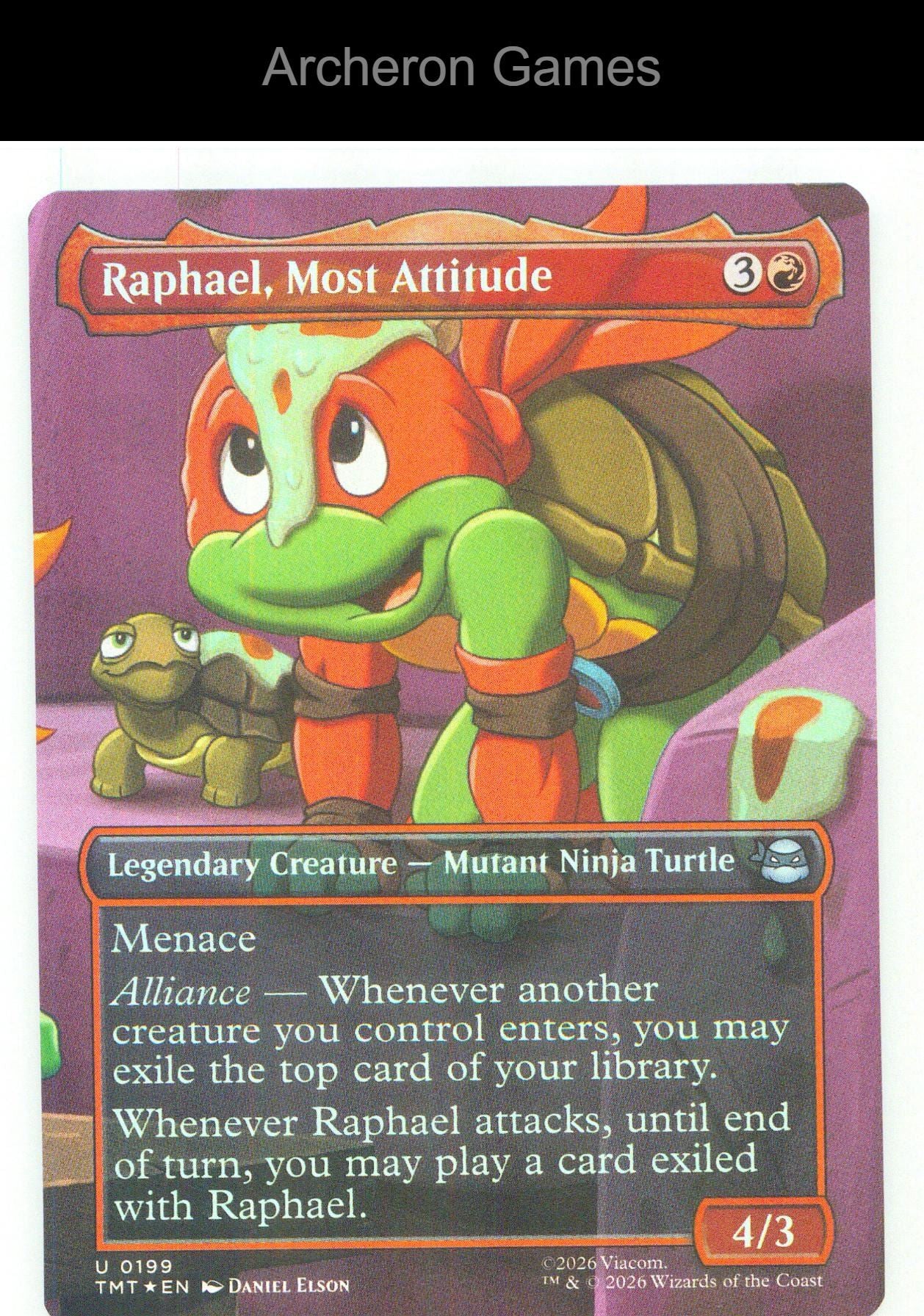 Raphael, Most Attitude (Borderless) TMT 0199 UC MTG Card NM/EX+ Foil