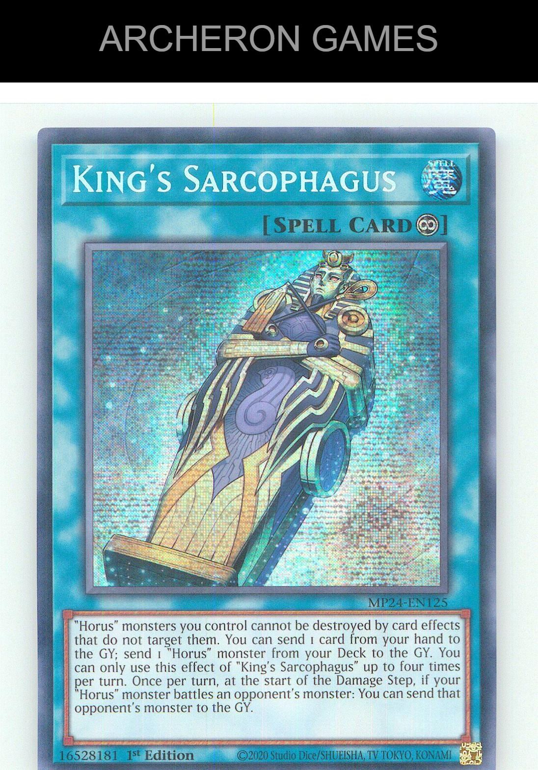 King's Sarcophagus Prismatic Secret Rare YUGIOH Card 1st Edition