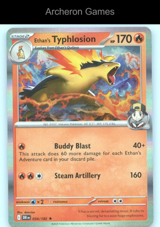 Pokemon Card Ethan's Typhlosion DRI 034/182 R Destined Rivals Holo
