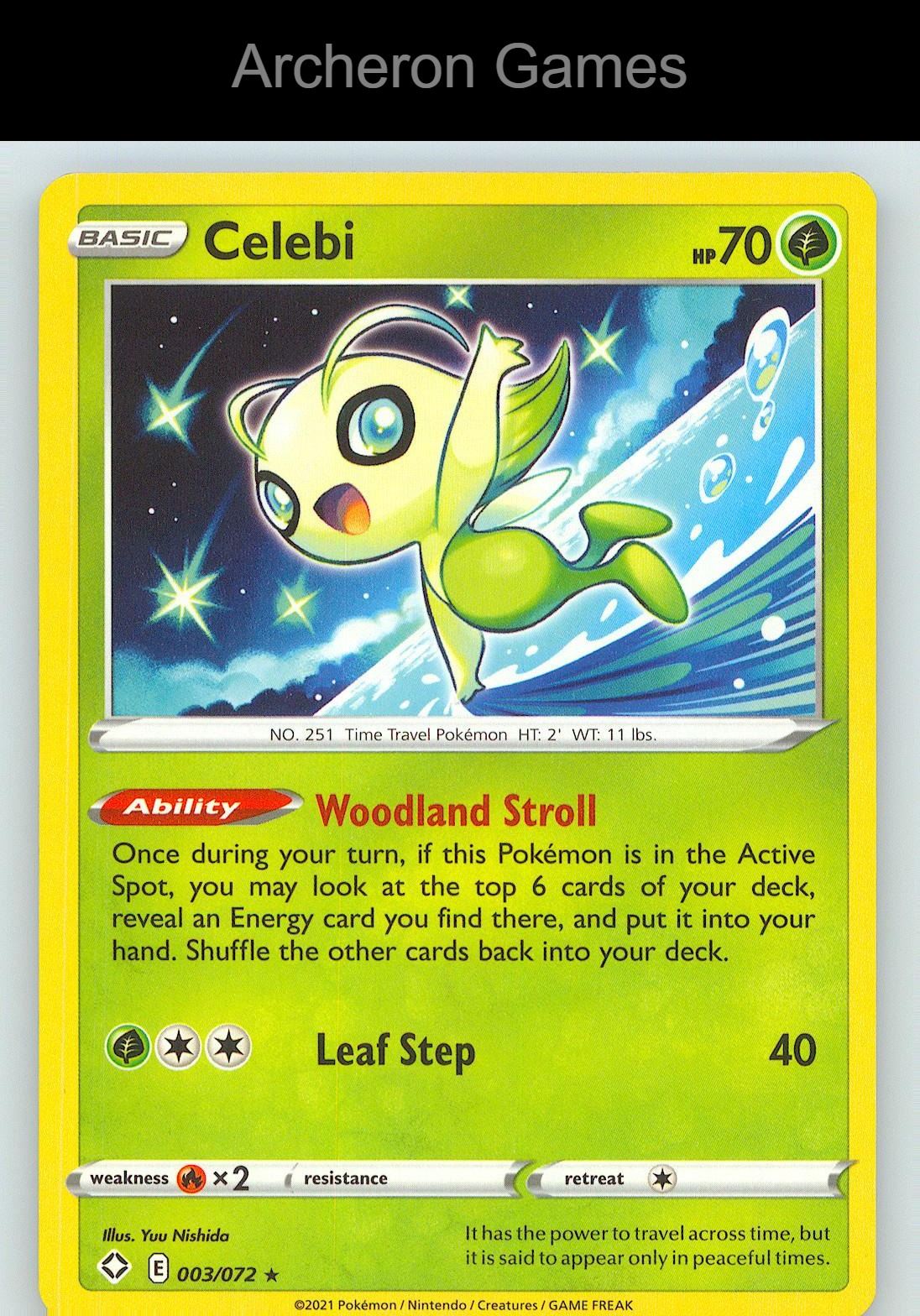 Pokemon Card Celebi SHF 003/072 R Shining Fates