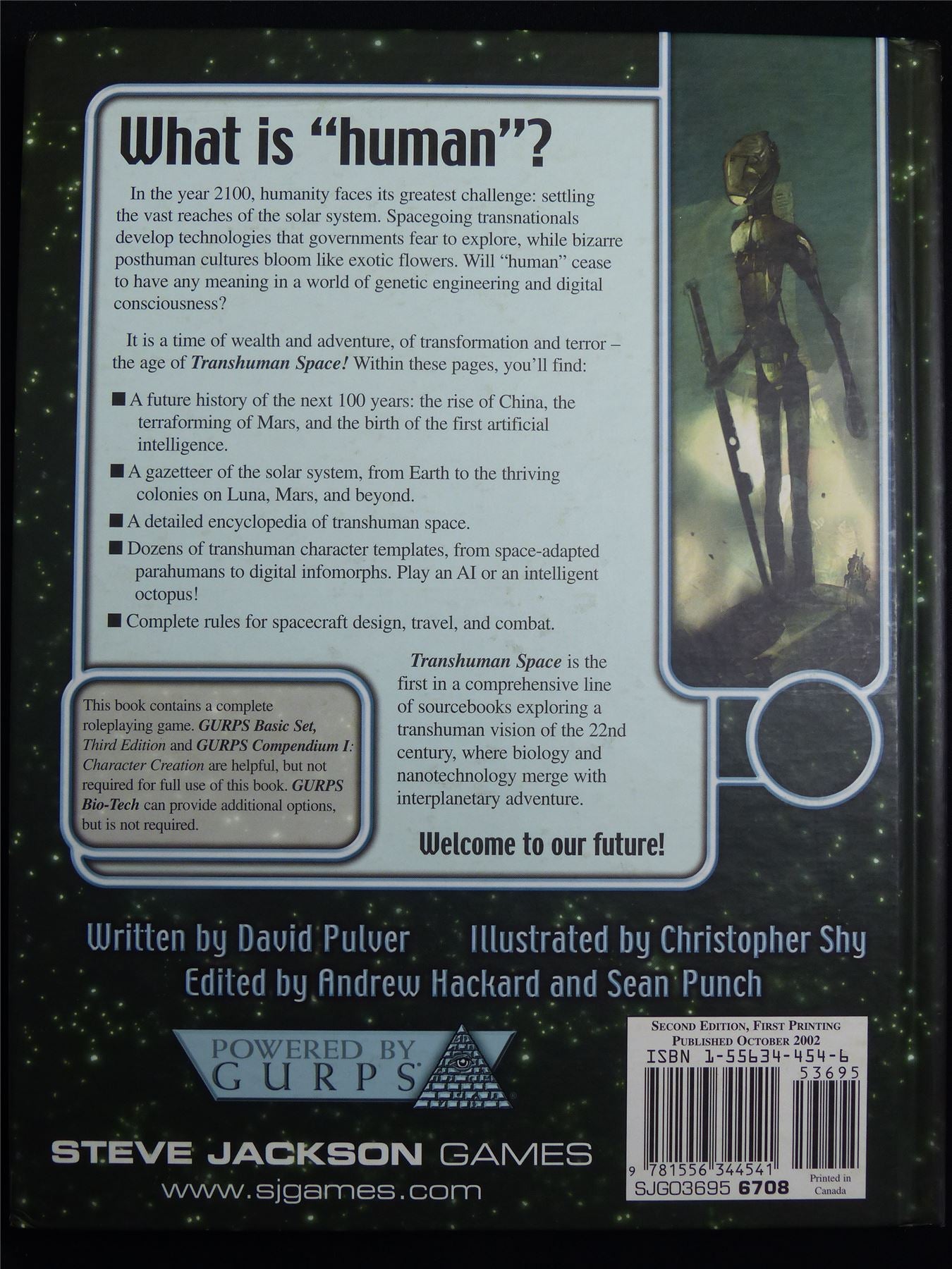TransHuman Space- Steve Jackson Games - GURPS Roleplay Book Hardback #2P0