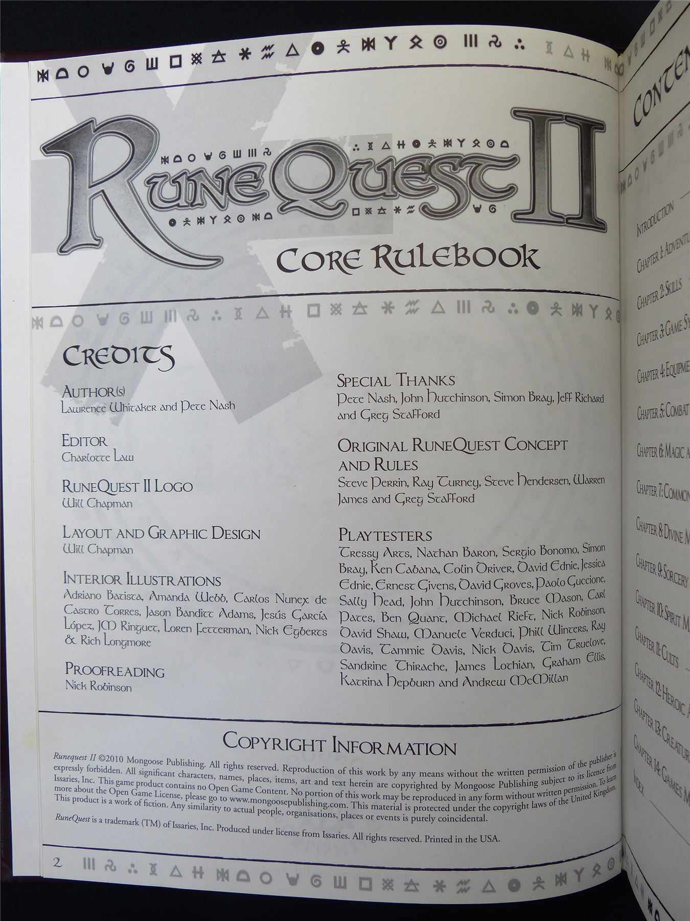 RuneQuest II: Core Rulebook - Roleplaying Hardback #2MA