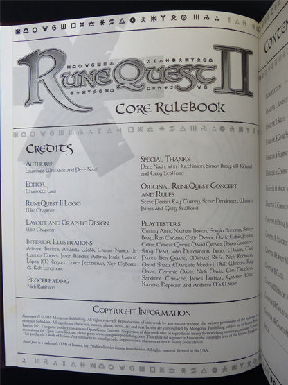 RuneQuest II: Core Rulebook - Roleplaying Hardback #2MA