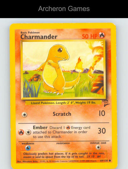 Pokemon Card Charmander B2 69/130 C Base Set 2