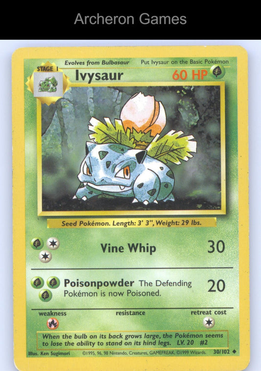 Pokemon Card Ivysaur BS 30/102 UC Base Set Unlimited