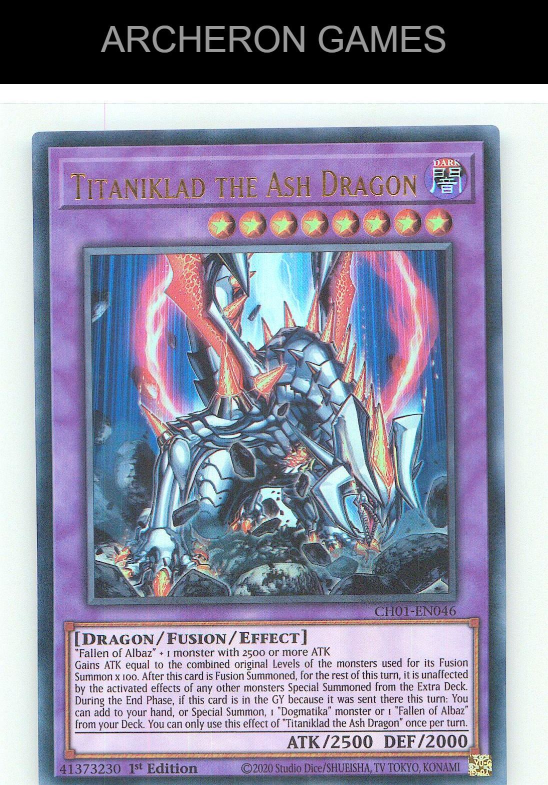 Titaniklad the Ash Dragon Ultra Rare YUGIOH Card 1st Edition