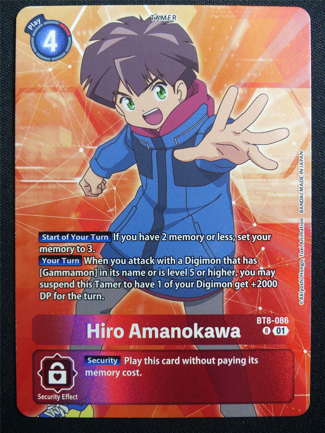 Hiro Amanokawa BT8-086 R Foil - Digimon Card #2ZI