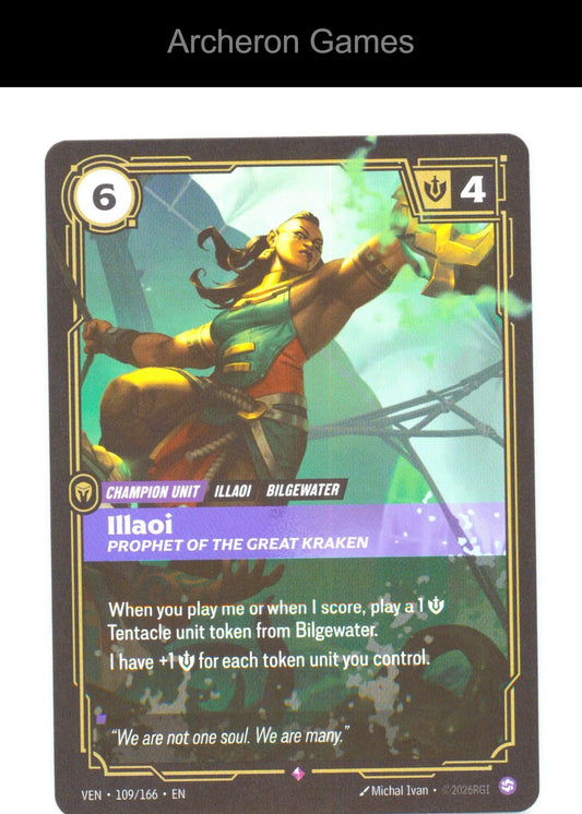 Illaoi - Prophet of the Great Kraken VEN 109/166 R Vendetta Riftbound Card Foil