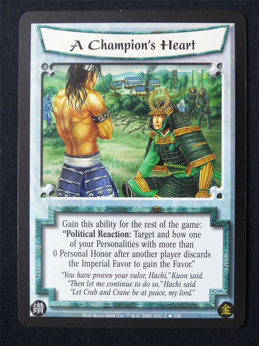 A Champion's Heart - WoC - Legend of the Five Rings L5R Card #11K