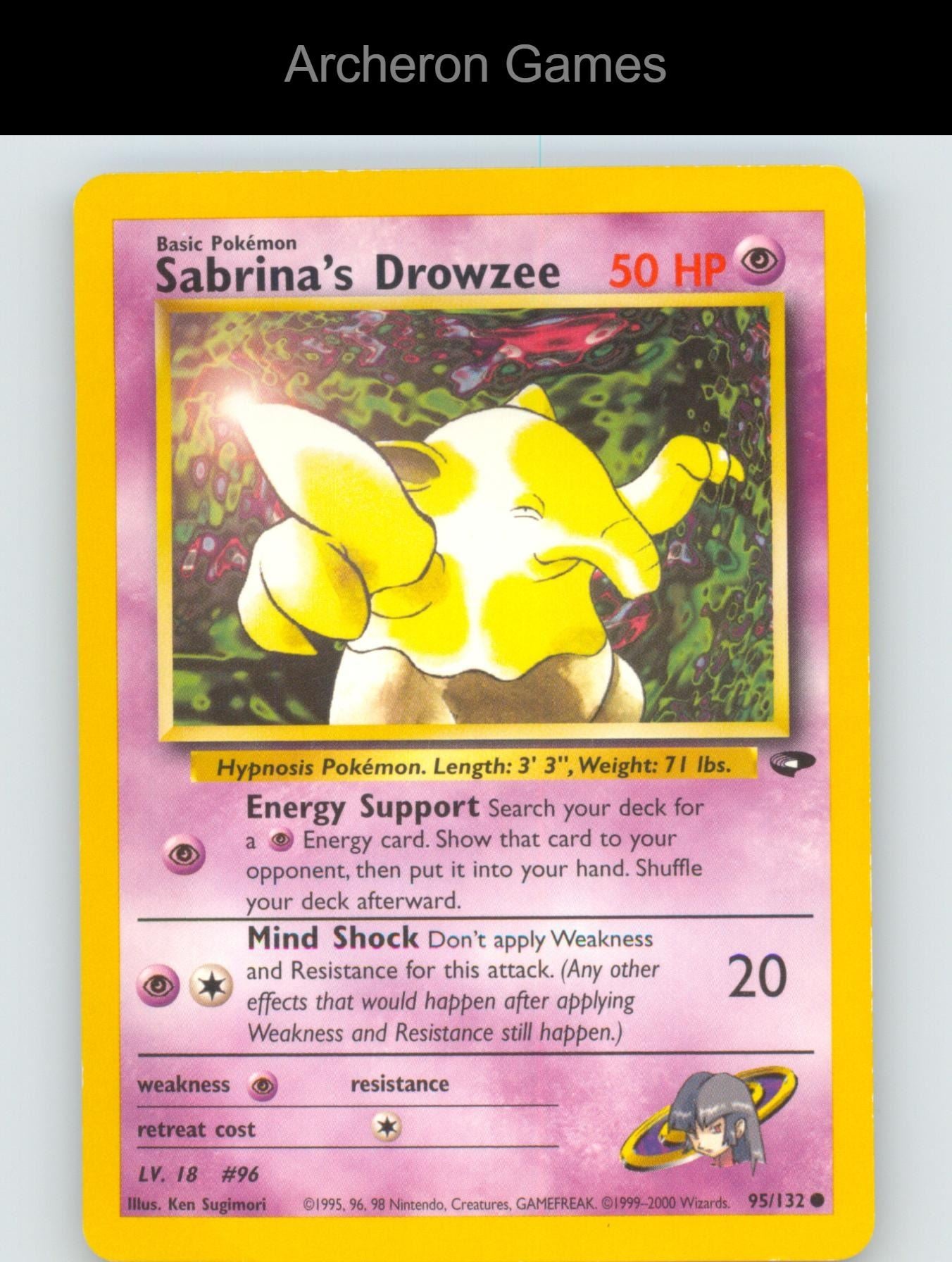Pokemon Card Sabrina's Drowzee G2 95/132 C Gym Challenge Unlimited