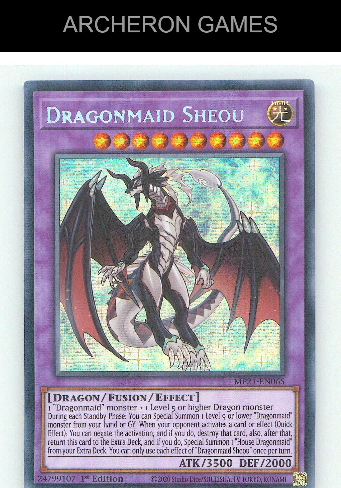 Dragonmaid Sheou Prismatic Secret Rare YUGIOH Card 1st Edition