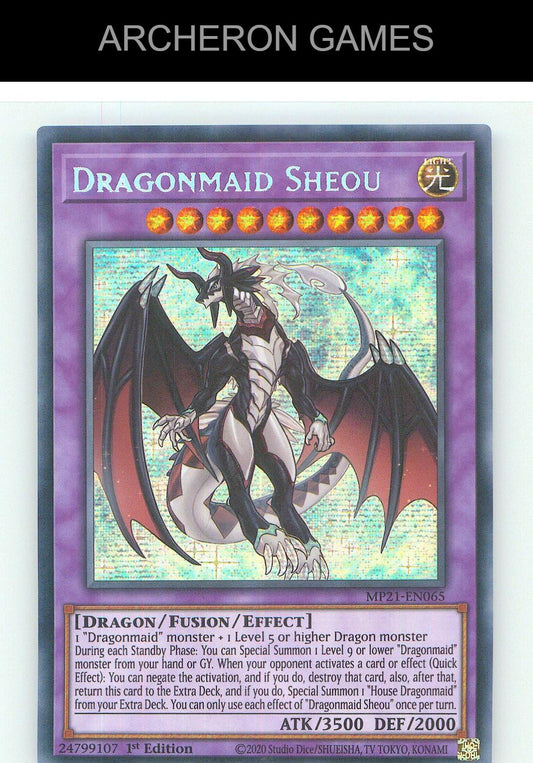 Dragonmaid Sheou Prismatic Secret Rare YUGIOH Card 1st Edition