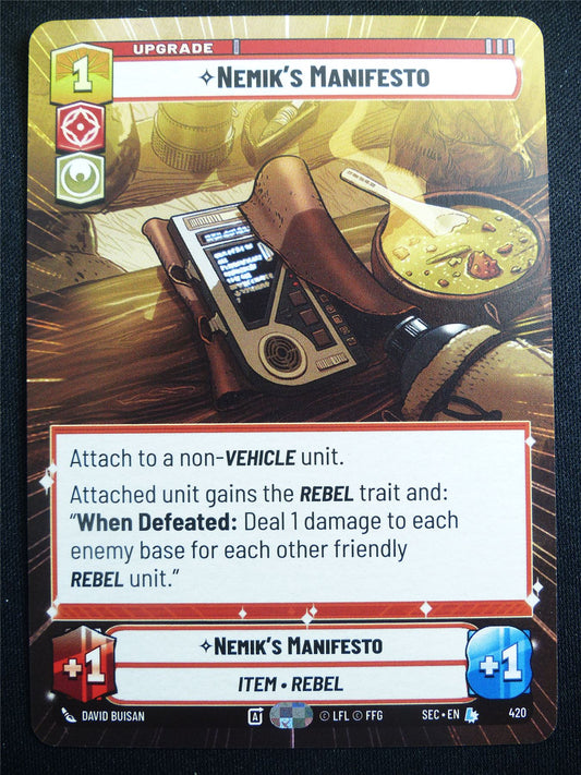 Nemik's Manifesto 420 Hyperspace - Star Wars Unlimited Card #4G1