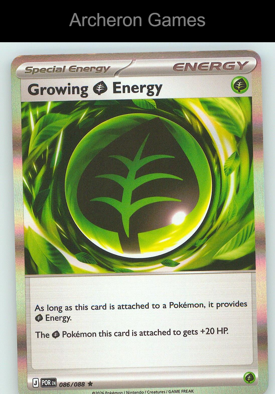 Pokemon Card Growing Grass Energy ME03 086/088 R Perfect Order Holo